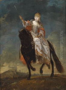 Maria Theresiaals Konigin von Ungarn auf dem Kronungshugel zu Pressburg