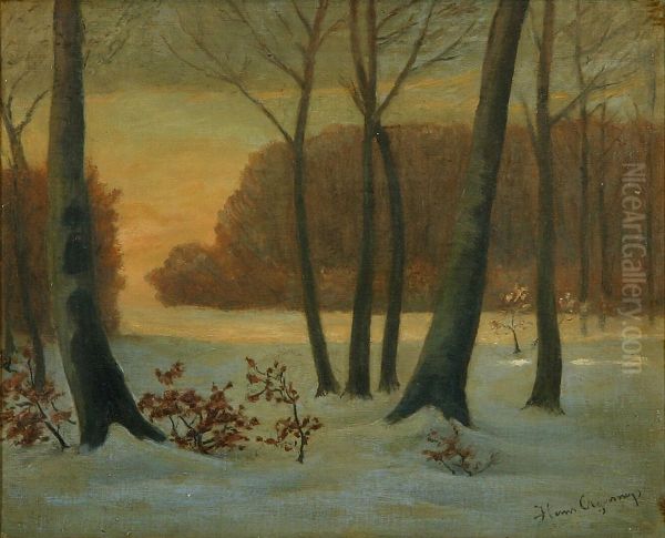 At the edge of the woods, winter. - view 1