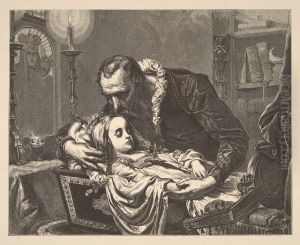 Jan Kochanowski over the corpse of his daughter Ursula by Jan Matejko