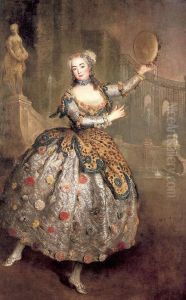 Portrait of Barbara Campanini (La Barberina) (1721-1799). by Antoine Pesne