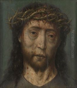 Christus met de doornenkroon / Keerzijde : Schedel