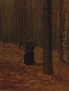 Old woman gathering faggots (The faggot gatherer) / Old woman gathering brush by Winslow Homer