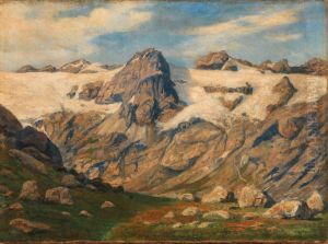 A mountain landscape by Hans Thoma