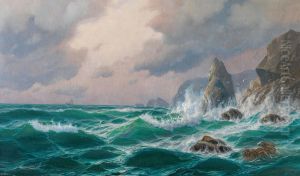 Stormy Sea before a Rocky Coast
