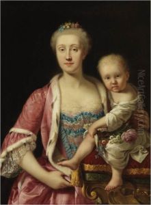 "Retrato de Maria Carolina de Austria con la infanta Maria Teresa" by Giuseppe Bonito