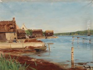 View of Roskilde Fjord at Jyllinge. by H. A. Brendekilde
