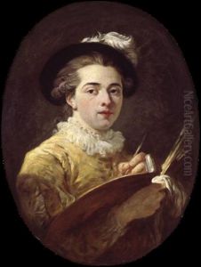 Self-portrait in a Renaissance costume by Jean-Honore Fragonard