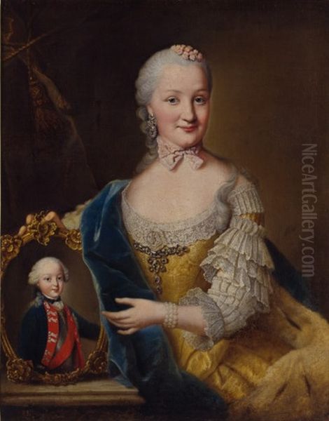 Bildnis der Maria Franziska von Pfalz-Sulzbach mit einem Gemalde ihres Sohnes Karl August - view 1