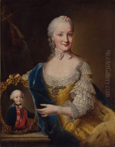 Bildnis der Maria Franziska von Pfalz-Sulzbach mit einem Gemalde ihres Sohnes Karl August