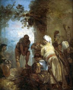 Crown being offered to Piast. by Jean-Pierre Norblin De La Gourdaine