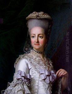 Portrait of Queen Juliane Marie of Denmark (1729-1796) by Vigilius Eriksen