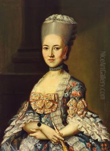 Portrait of a noble young woman by Georg Andreas Hoffmann