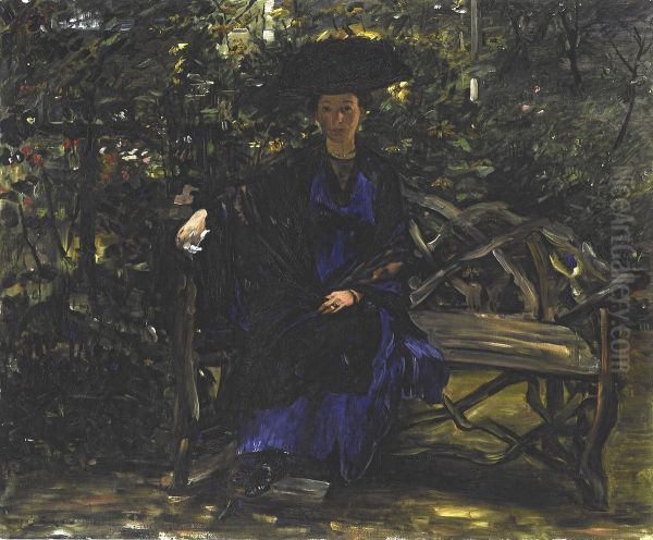 Else Kaumann auf der Gartenbank - view 1