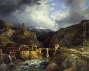 Village and Bridge of Crevola on the road from Simplon to Domodossola Village and Bridge of Crevola on the road from Simplon to Domodossola