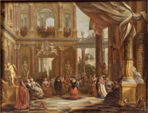 A ball outside a palace