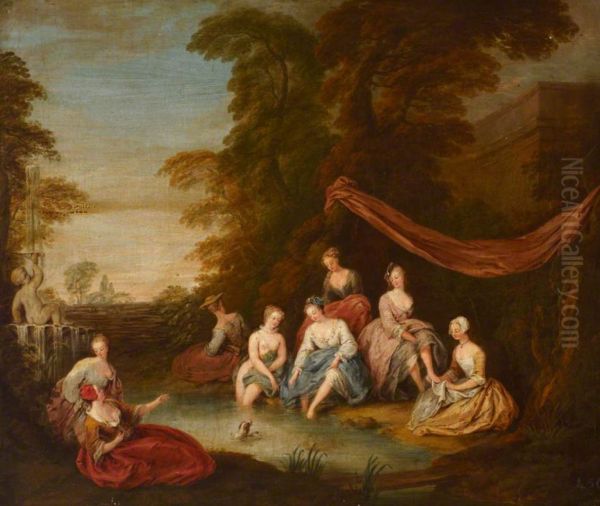 Park Scene, Ladies Bathing - view 1