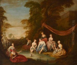 Park Scene, Ladies Bathing by Josef Frans Nollekens