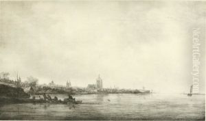 View of the Rhine and Arnhem from the southwest by Jan van Goyen