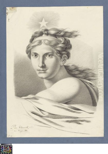 bust of a woman with a star - view 1