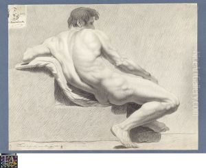 seated male nude, seen from behind seated male nude, seen from behind