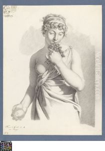 half-figure of a woman with fruits