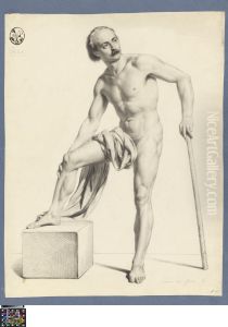 standing male nude by Bernard-Romain Julien