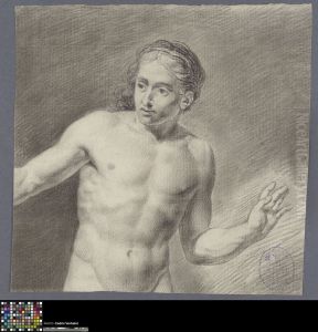 standing male nude by Ignatius Josephus van Regemorter