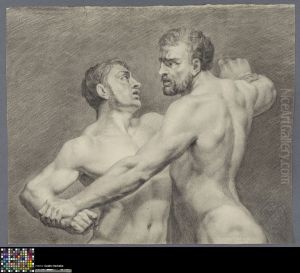 two fighting male nudes two fighting male nudes