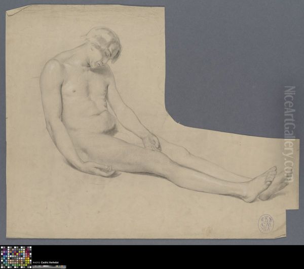 seated male nude - view 1