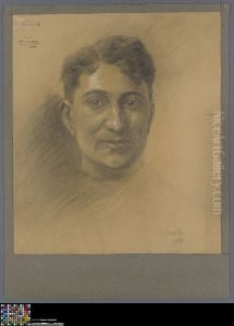 head of a laughing man by Auguste Smalle