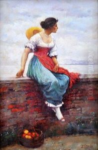 Predavcka Jablk Na Morskej Promenade by Ulisse Caputo