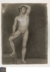 standing male nude by Adrianus Wulffaert