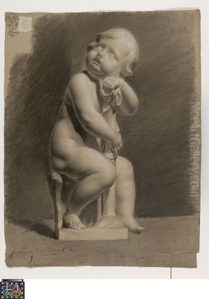 seated child with small column - view 1