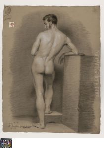 standing male nude, seen from behind