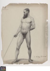 standing male nude by Gustaaf Pickery