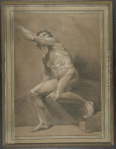 seated male nude by Pieter Goddyn