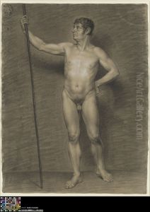 standing male nude by Charles Sabbe