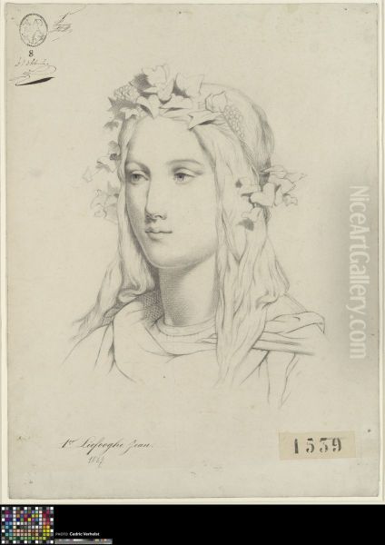 young woman wearing a wreath - view 1