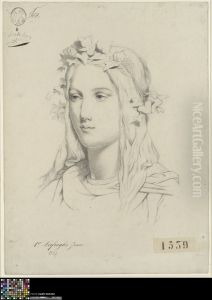 young woman wearing a wreath by Jean Liefooghe