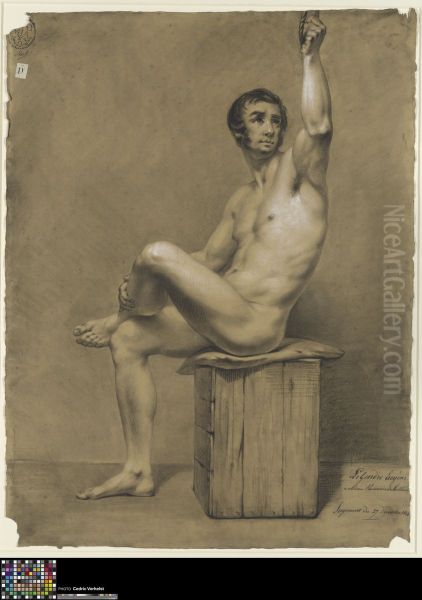 seated male nude - view 1