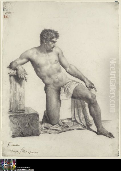 kneeling male nude - view 1