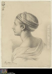 bust of a female saint by Louis-Joseph van Peteghem