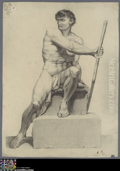 seated male nude - view 1