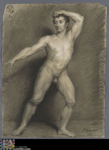 standing male nude by Franciscus Quartier