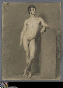standing male nude by Aime Danneels