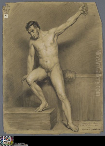 seated male nude - view 1