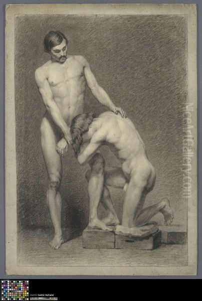 kneeling and standing male nude - view 1