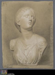 bust of a fleeing Niobide by Theodore-Joseph Canneel