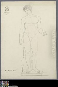 line drawing of Antinous line drawing of Antinous