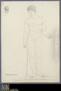 line drawing of Antinous